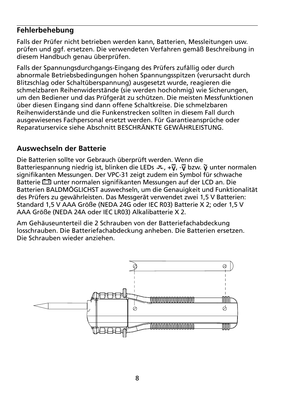 Amprobe VPC-30 VPC-31 Voltage-Continuity User Manual | Page 50 / 96