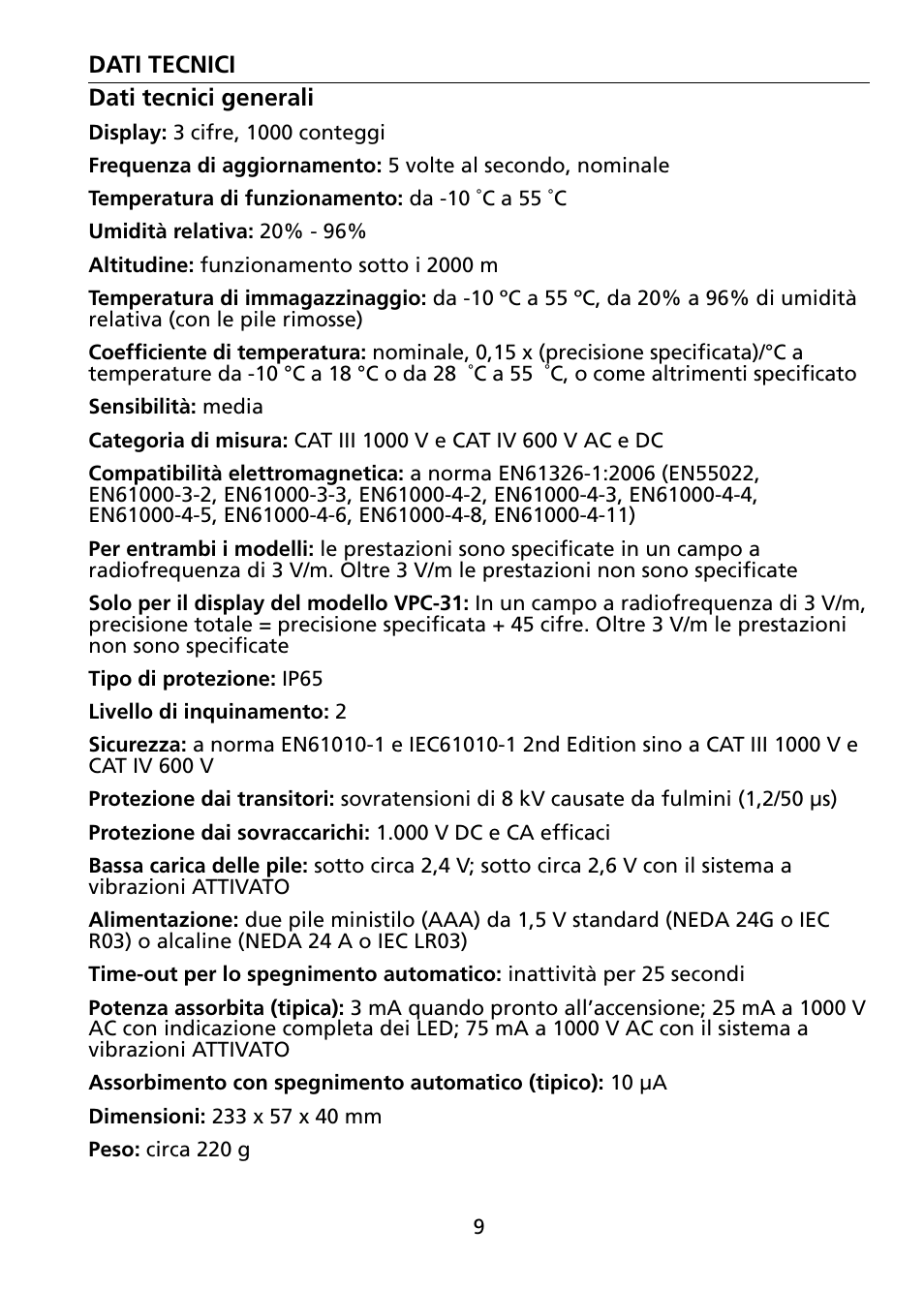 Amprobe VPC-30 VPC-31 Voltage-Continuity User Manual | Page 69 / 96