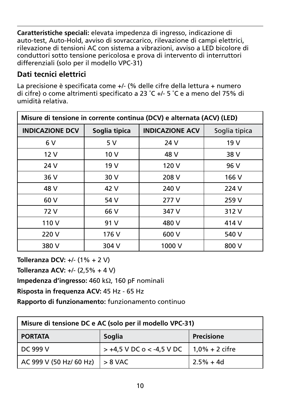 Amprobe VPC-30 VPC-31 Voltage-Continuity User Manual | Page 70 / 96