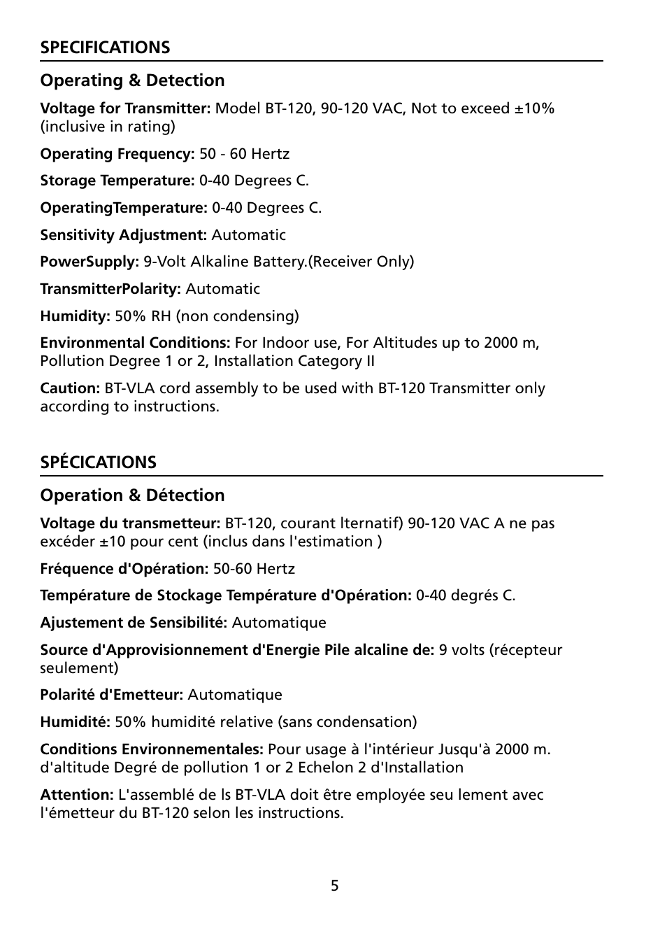 Amprobe BT-120 Breaker-Tracer User Manual | Page 9 / 12