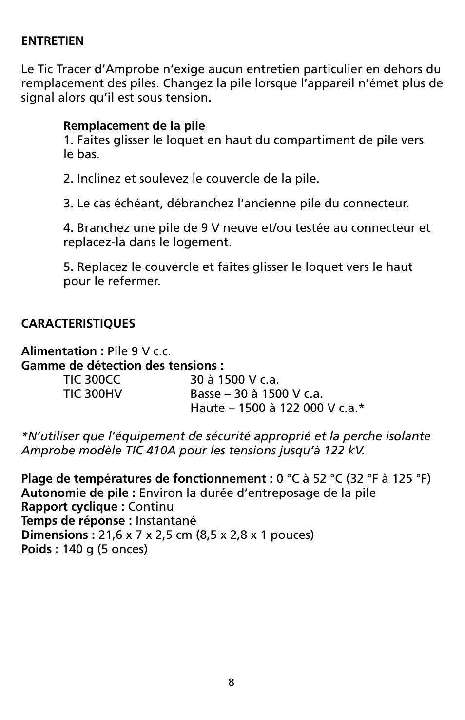 Amprobe TIC300CC TIC-Tracer User Manual | Page 24 / 76