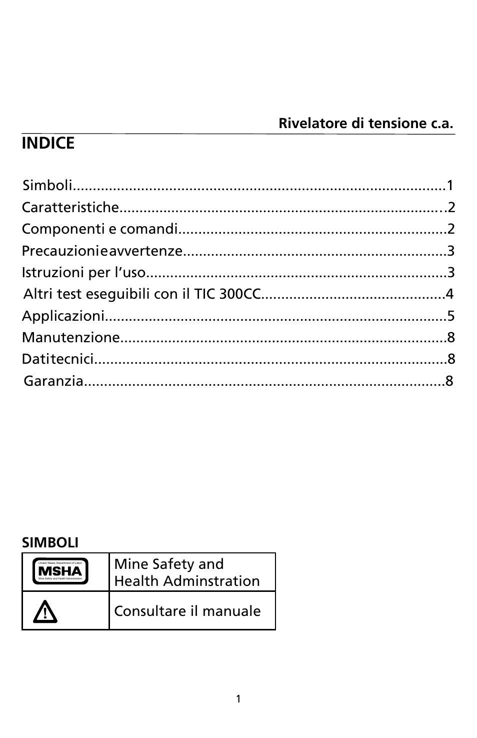 Indice | Amprobe TIC300CC TIC-Tracer User Manual | Page 29 / 76