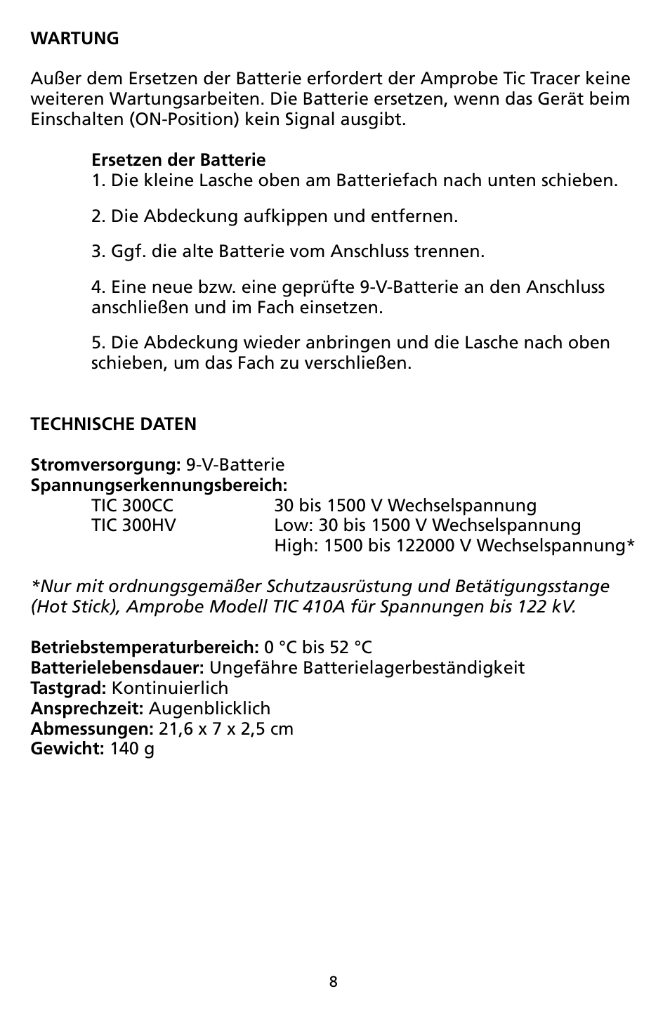 Amprobe TIC300CC TIC-Tracer User Manual | Page 48 / 76