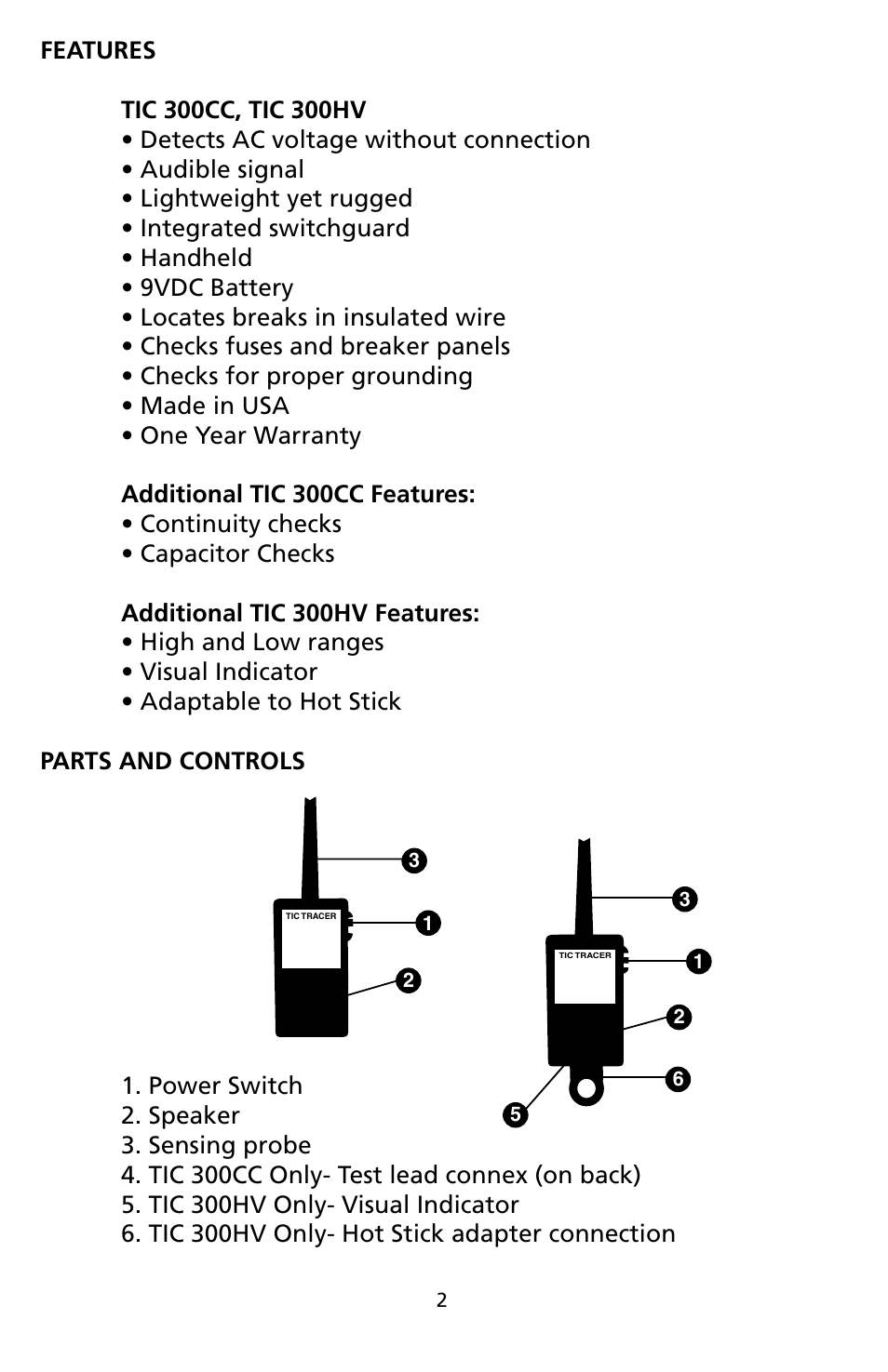 Amprobe TIC300CC TIC-Tracer User Manual | Page 6 / 76