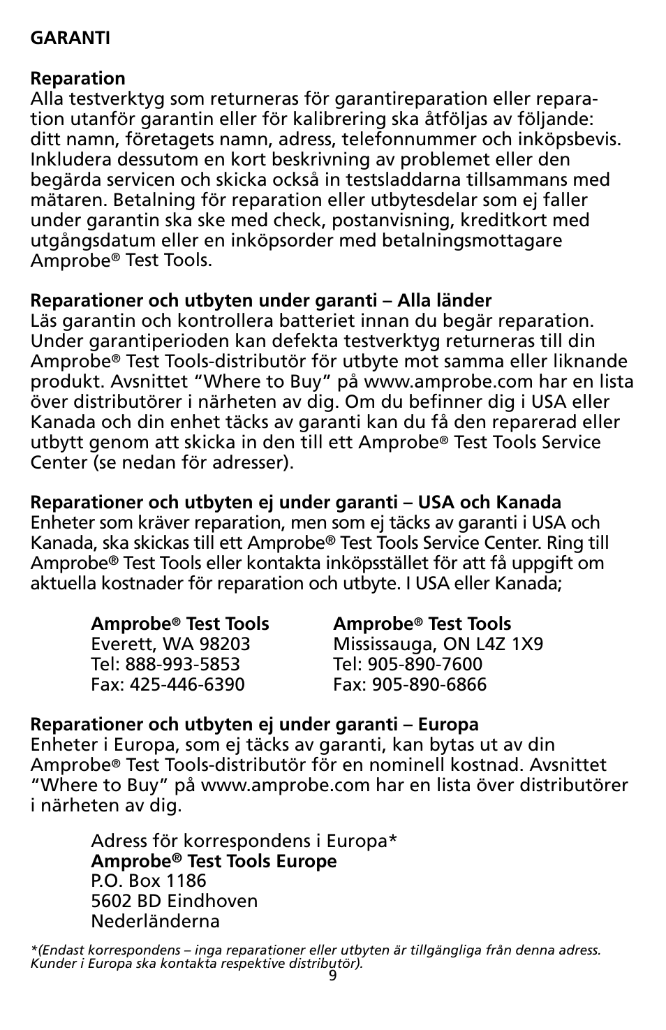 Amprobe TIC300CC TIC-Tracer User Manual | Page 73 / 76
