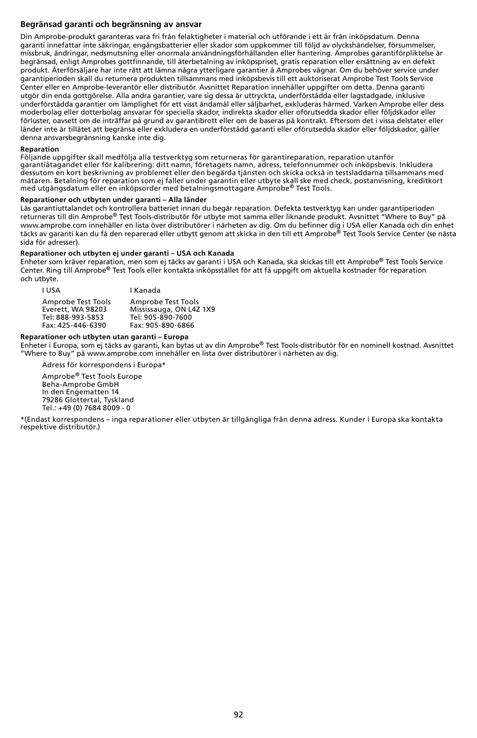 Amprobe A-5000 Sheath Fault Locator User Manual | Page 94 / 110