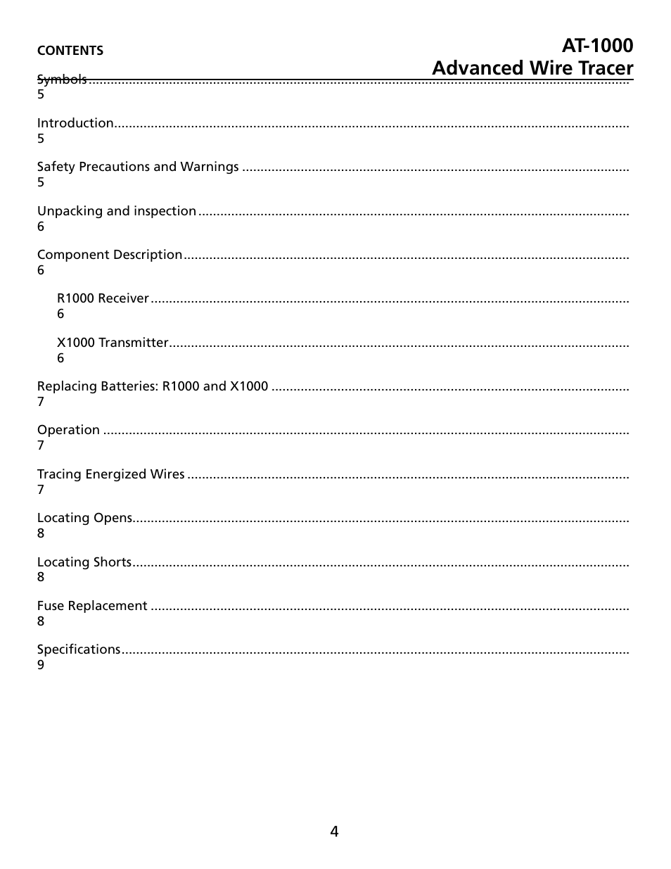 At-1000 advanced wire tracer | Amprobe AT-1000 Advanced-Wire-Tracer User Manual | Page 5 / 16