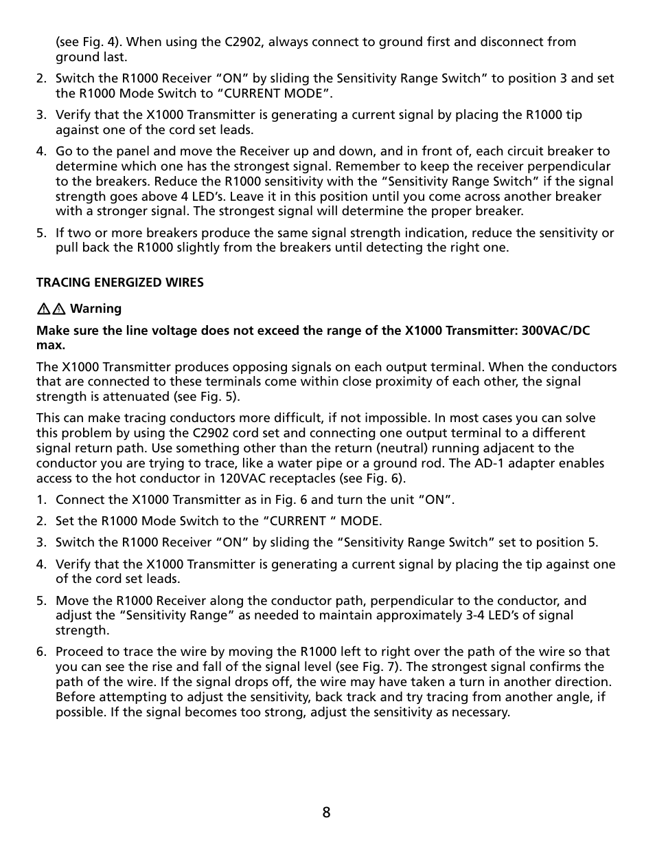 Amprobe AT-1000 Advanced-Wire-Tracer User Manual | Page 9 / 16