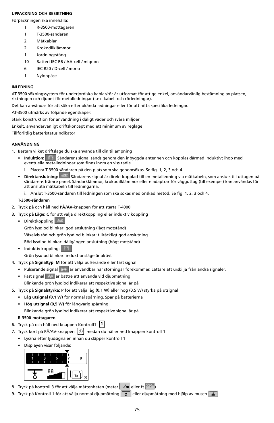 Amprobe AT-3500 Underground-Wire-Pipe-Locator User Manual | Page 77 / 88