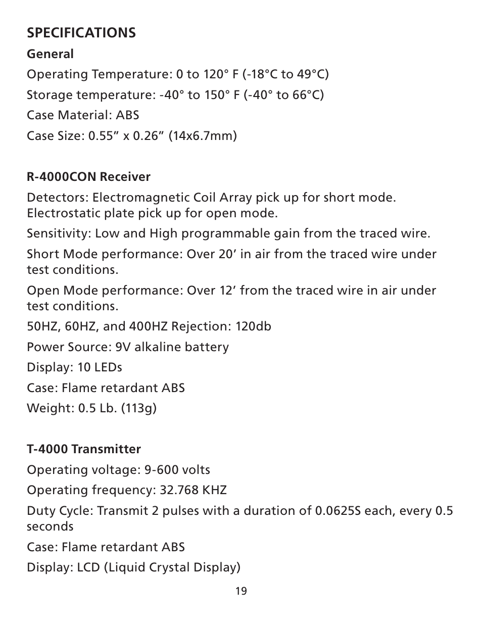 Amprobe AT-4000 Series Advanced-Wire-Tracer User Manual | Page 20 / 31