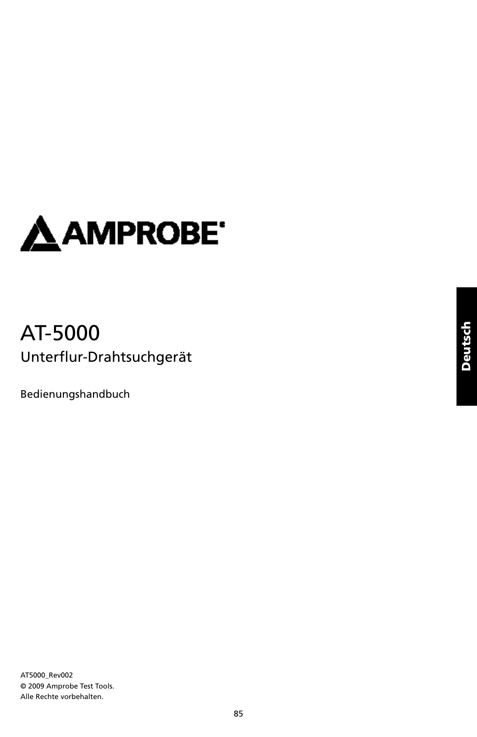 At-5000, Unterflur-drahtsuchgerät | Amprobe AT-5000 Underground-Wire-Tracer User Manual | Page 87 / 256