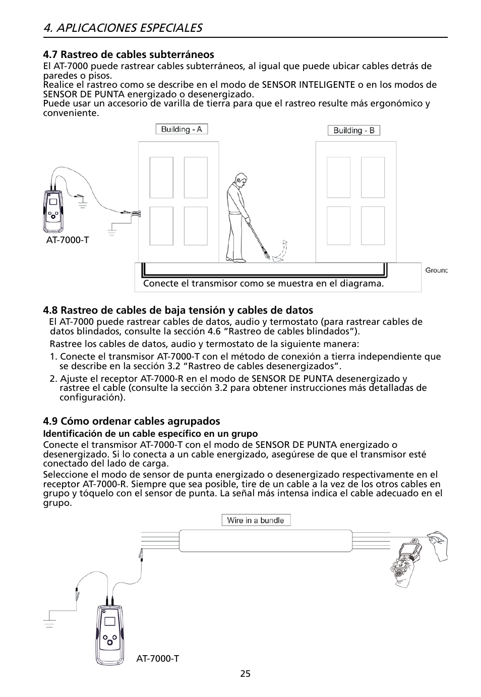 Aplicaciones especiales | Amprobe AT-7000 User Manual | Page 101 / 110