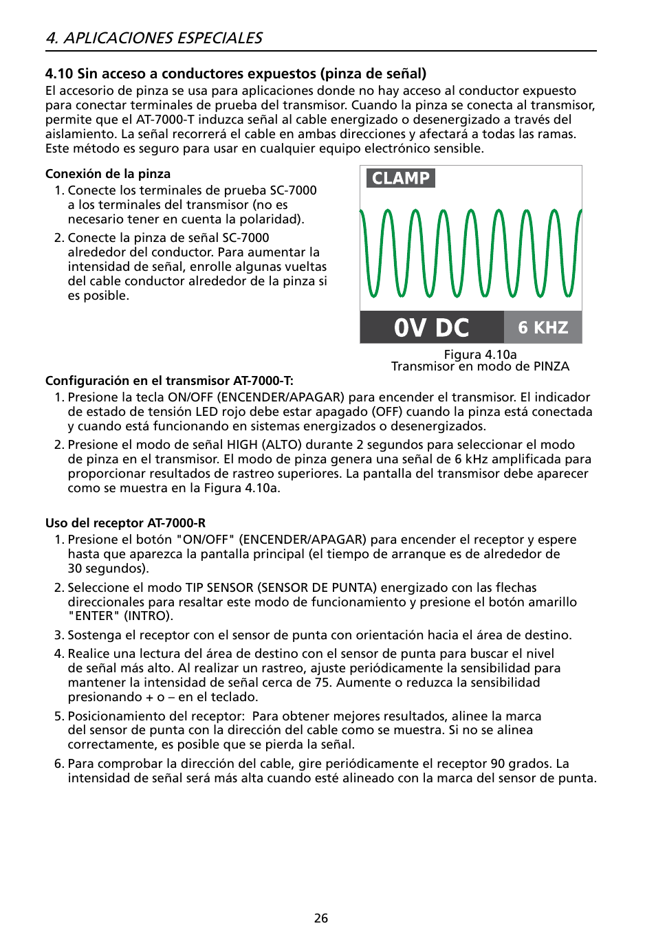 Aplicaciones especiales | Amprobe AT-7000 User Manual | Page 102 / 110