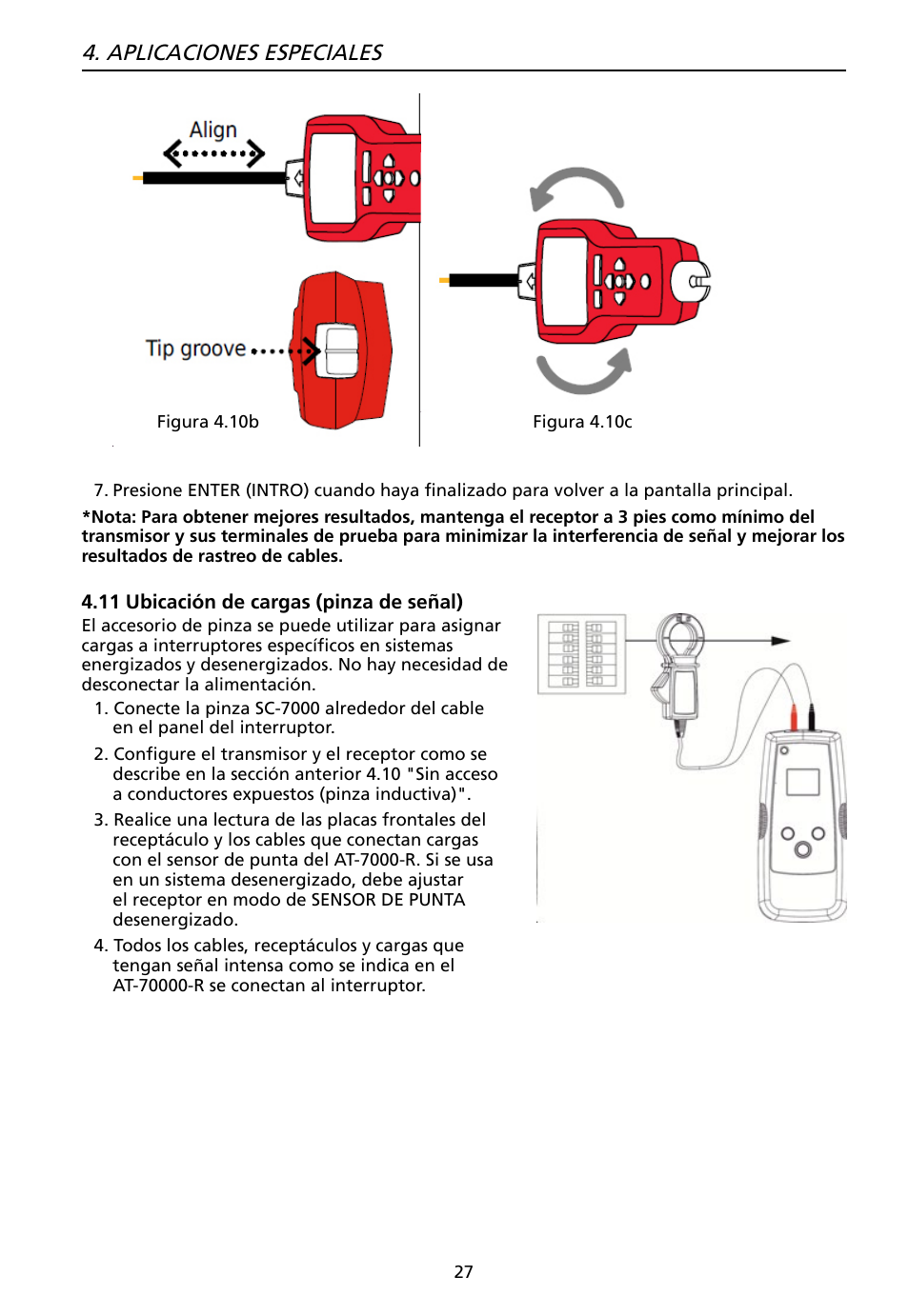 Aplicaciones especiales | Amprobe AT-7000 User Manual | Page 103 / 110