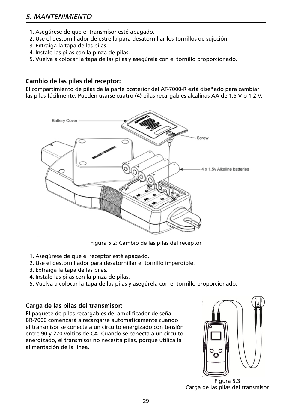 Mantenimiento | Amprobe AT-7000 User Manual | Page 105 / 110