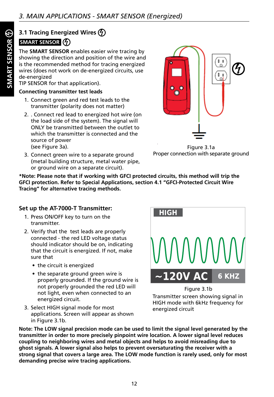 Main applications - smart sensor (energized), Smar t sensor | Amprobe AT-7000 User Manual | Page 16 / 110