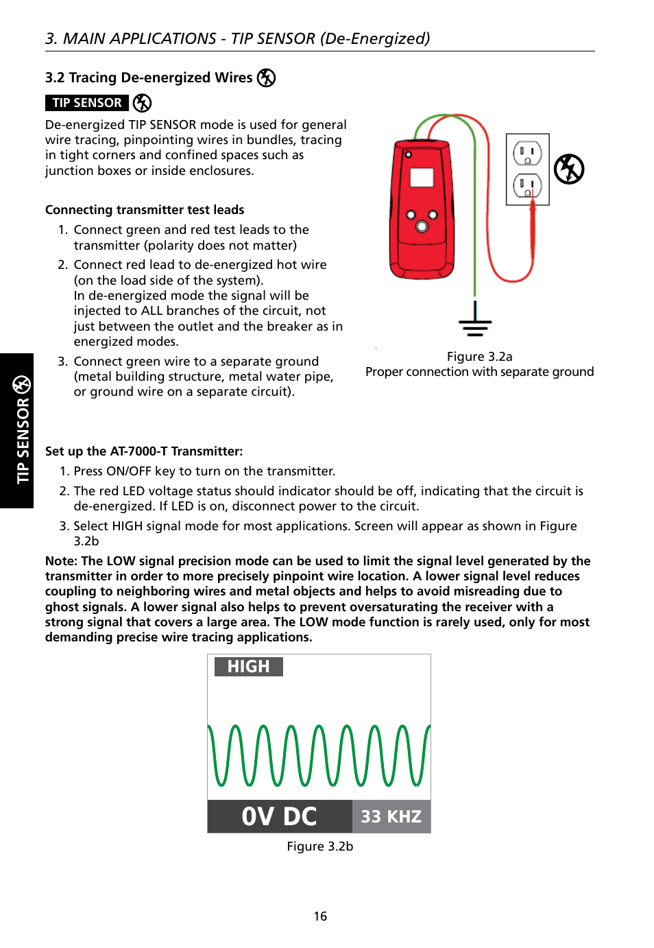 0v dc, High, 33 khz | Amprobe AT-7000 User Manual | Page 20 / 110