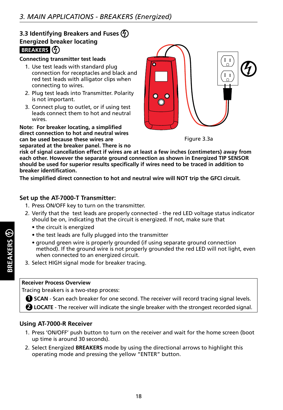 Main applications - breakers (energized) breakers | Amprobe AT-7000 User Manual | Page 22 / 110