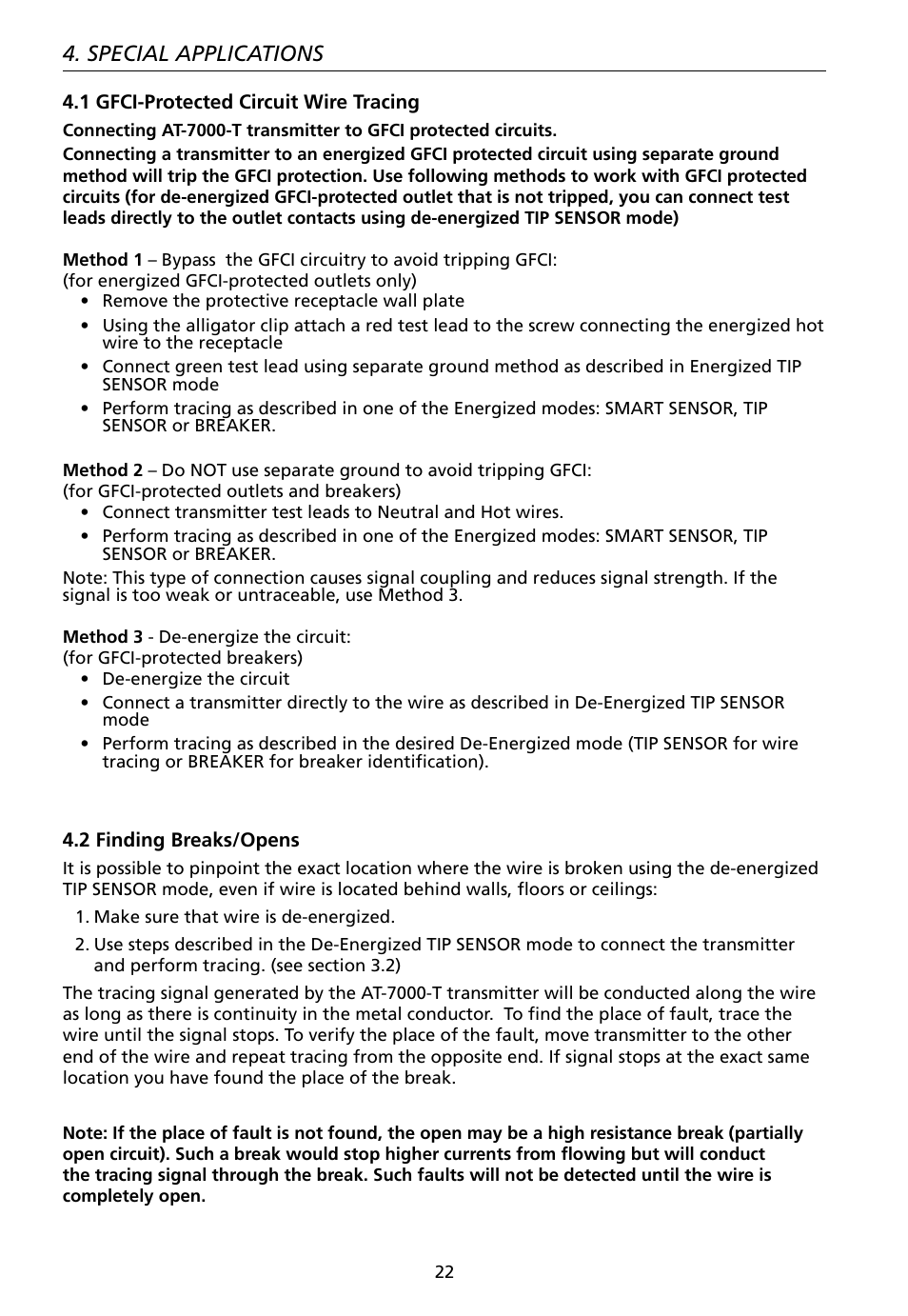 Special applications | Amprobe AT-7000 User Manual | Page 26 / 110