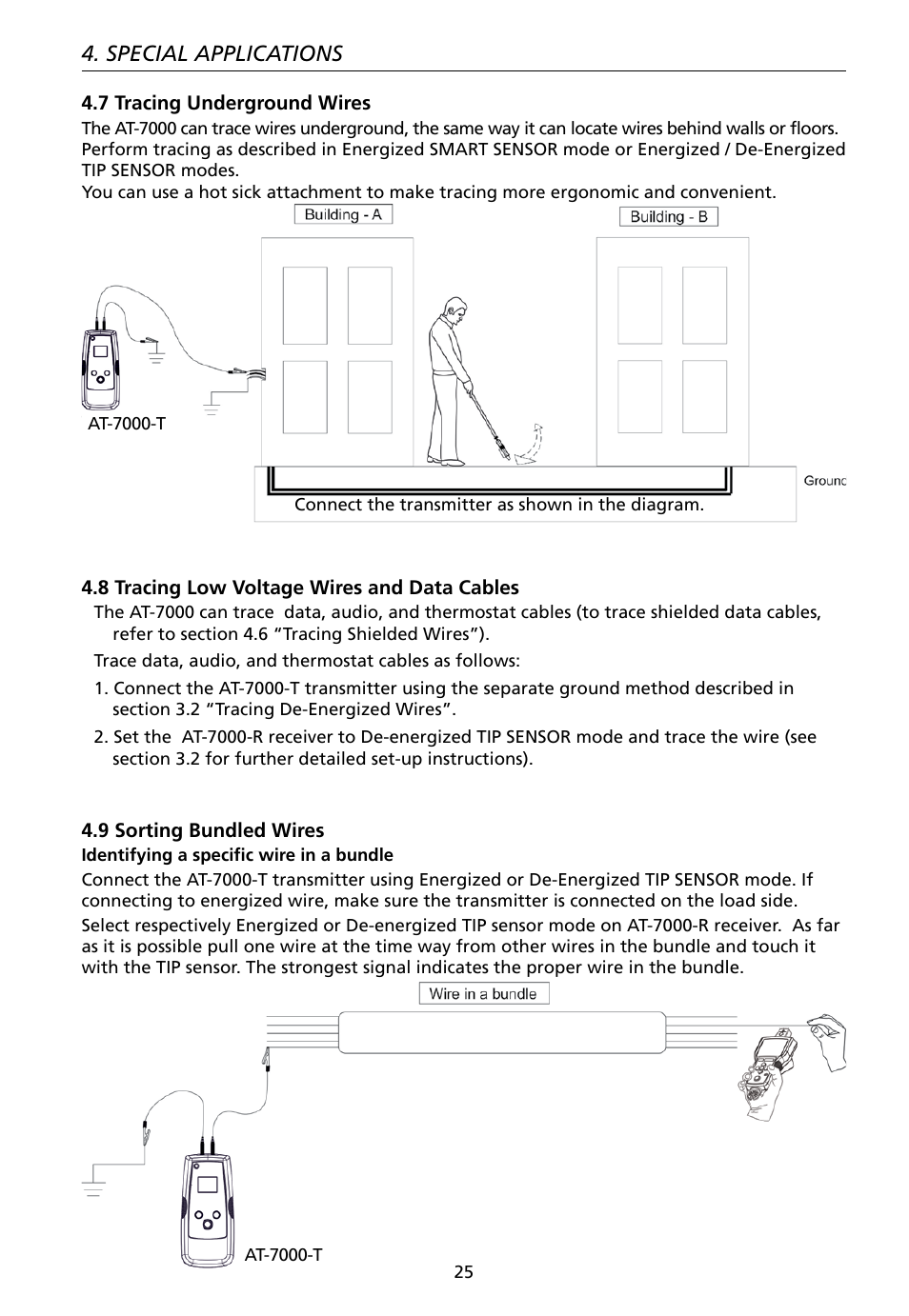 Special applications | Amprobe AT-7000 User Manual | Page 29 / 110