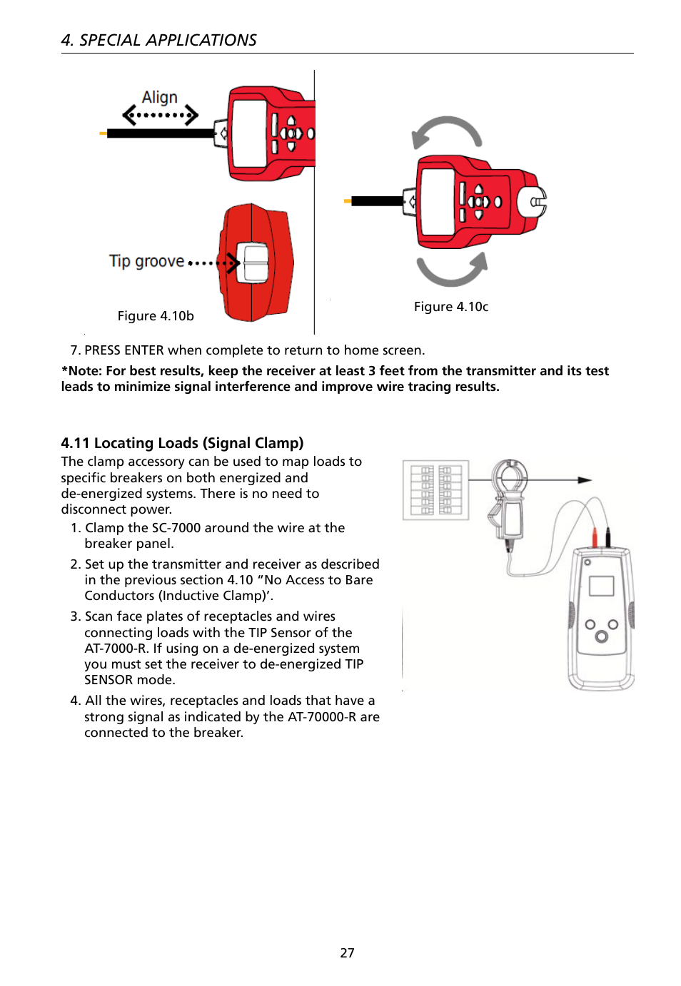 Special applications | Amprobe AT-7000 User Manual | Page 31 / 110