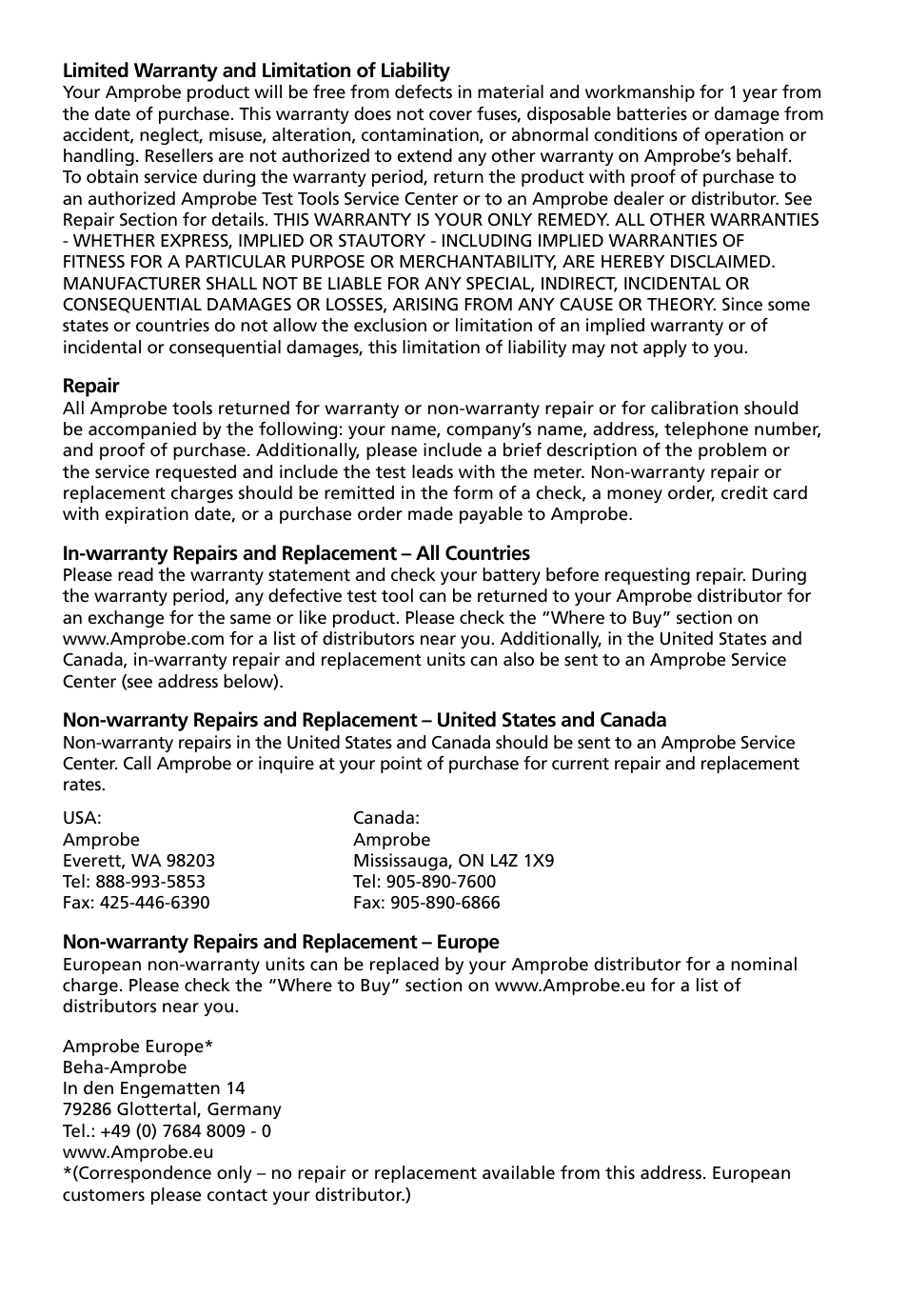 Amprobe AT-7000 User Manual | Page 4 / 110