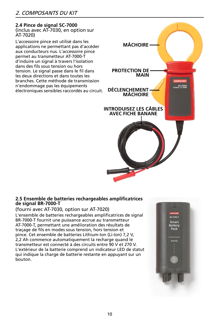 Composants du kit | Amprobe AT-7000 User Manual | Page 50 / 110