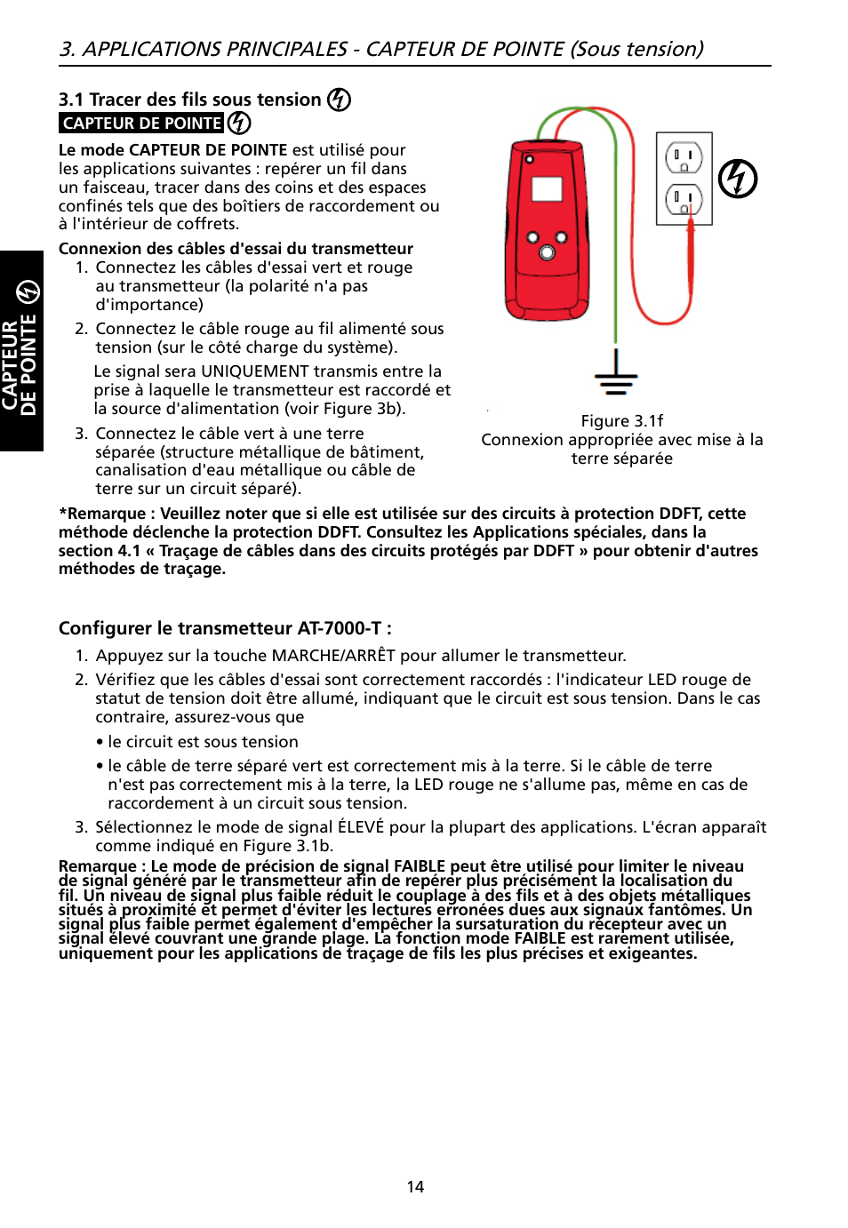 Capteur de pointe | Amprobe AT-7000 User Manual | Page 54 / 110
