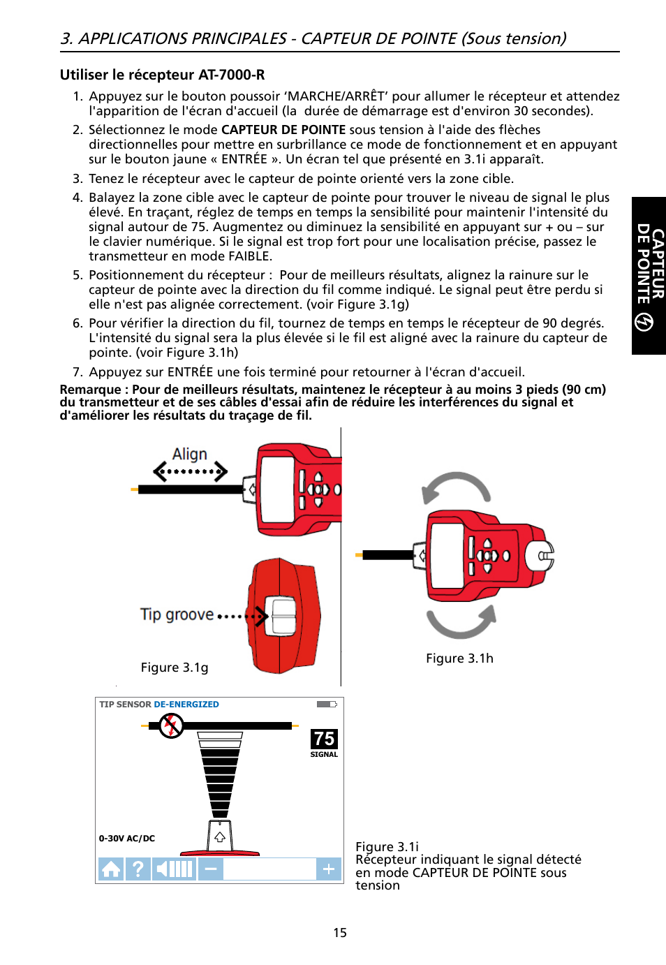 Capteur de pointe | Amprobe AT-7000 User Manual | Page 55 / 110