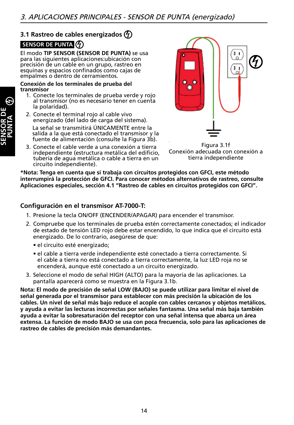 Sensor de punt a | Amprobe AT-7000 User Manual | Page 90 / 110