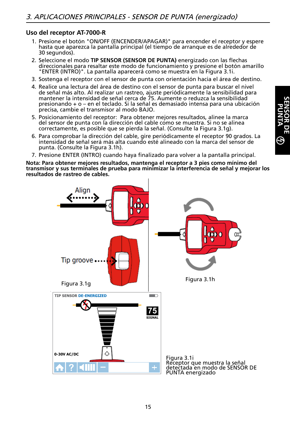 Sensor de punt a | Amprobe AT-7000 User Manual | Page 91 / 110