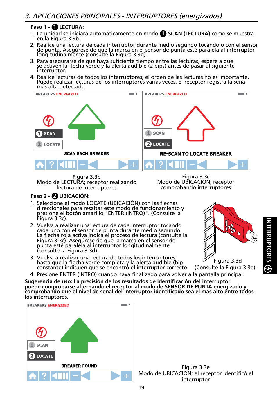 Interruptores | Amprobe AT-7000 User Manual | Page 95 / 110