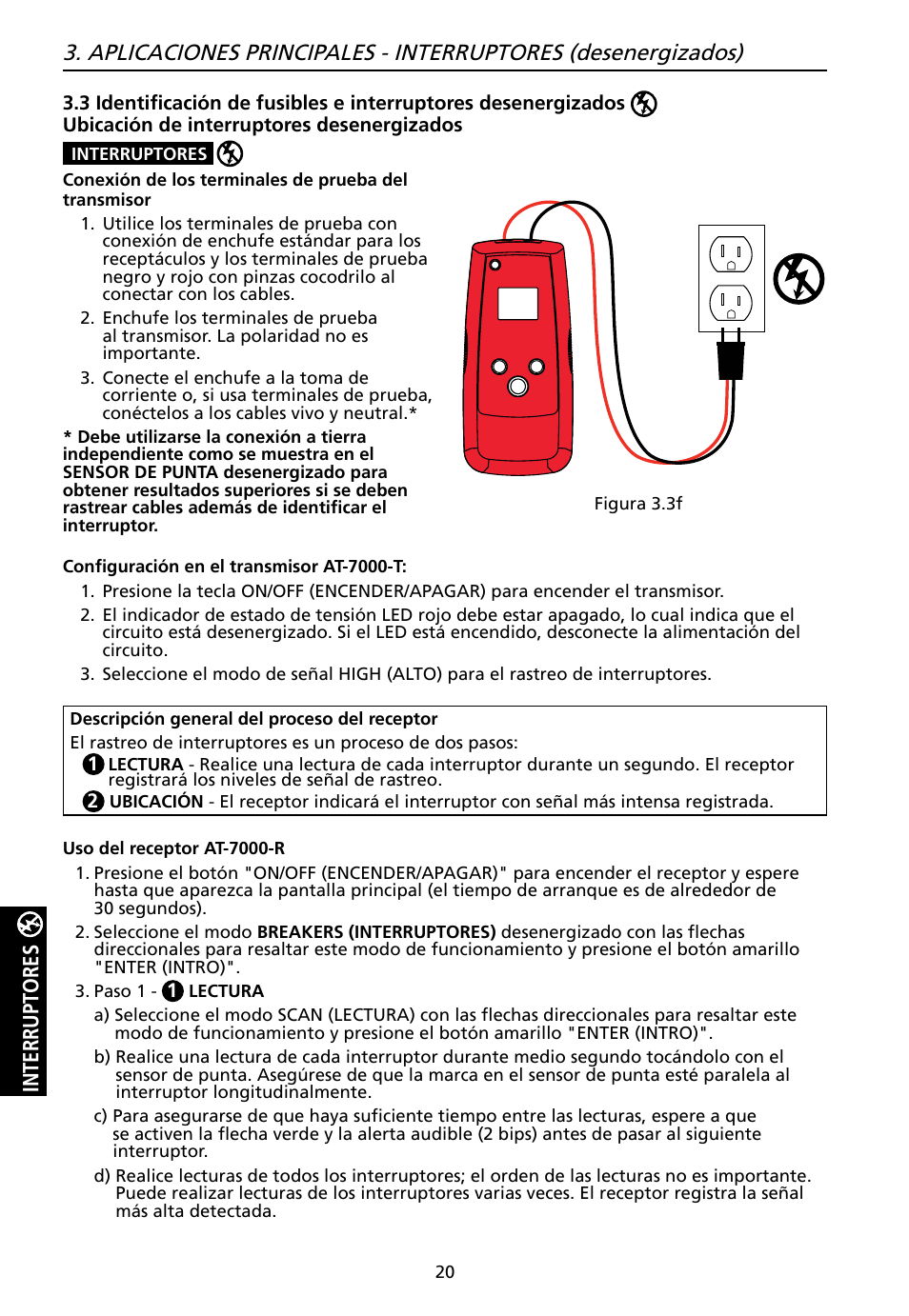Interruptores | Amprobe AT-7000 User Manual | Page 96 / 110