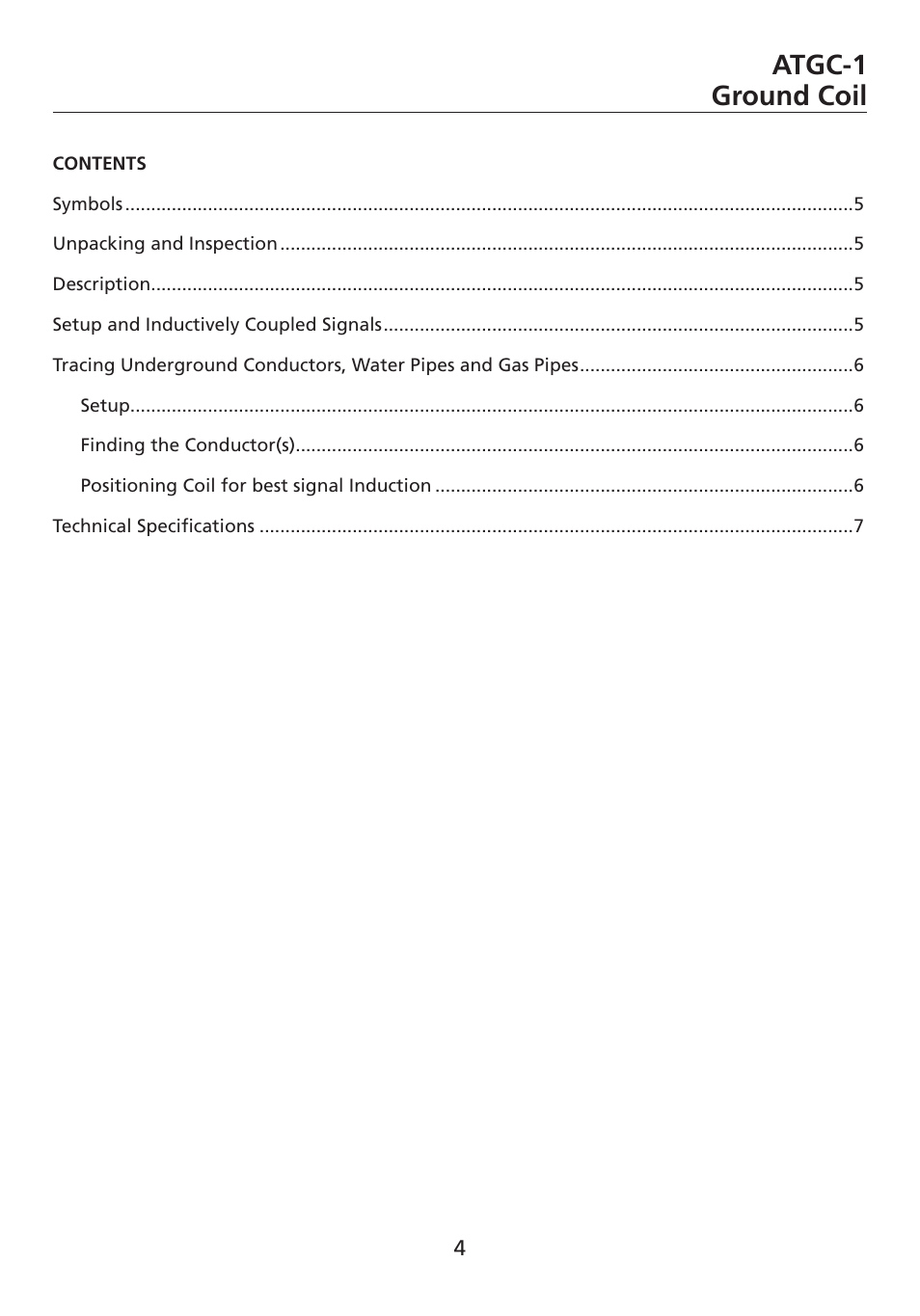 Atgc-1 ground coil | Amprobe ATGC-1 Ground-Coil User Manual | Page 5 / 12