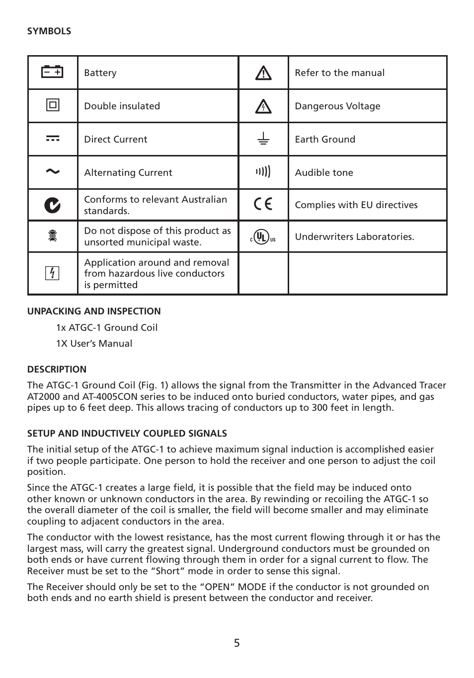 Amprobe ATGC-1 Ground-Coil User Manual | Page 6 / 12