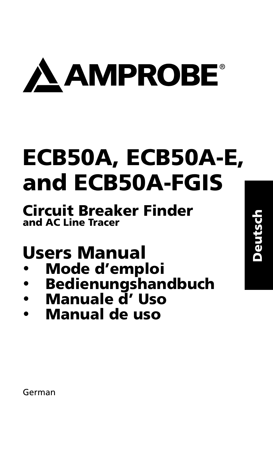 Users manual | Amprobe ECB50A User Manual | Page 33 / 69