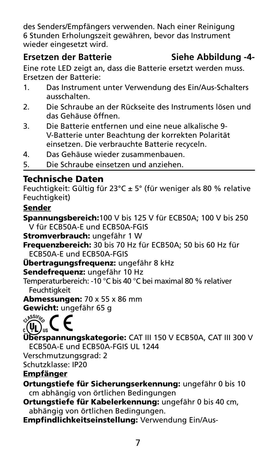 Amprobe ECB50A User Manual | Page 41 / 69