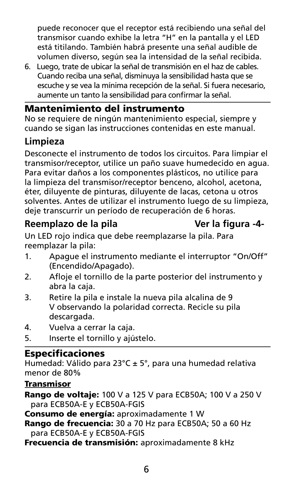 Amprobe ECB50A User Manual | Page 64 / 69