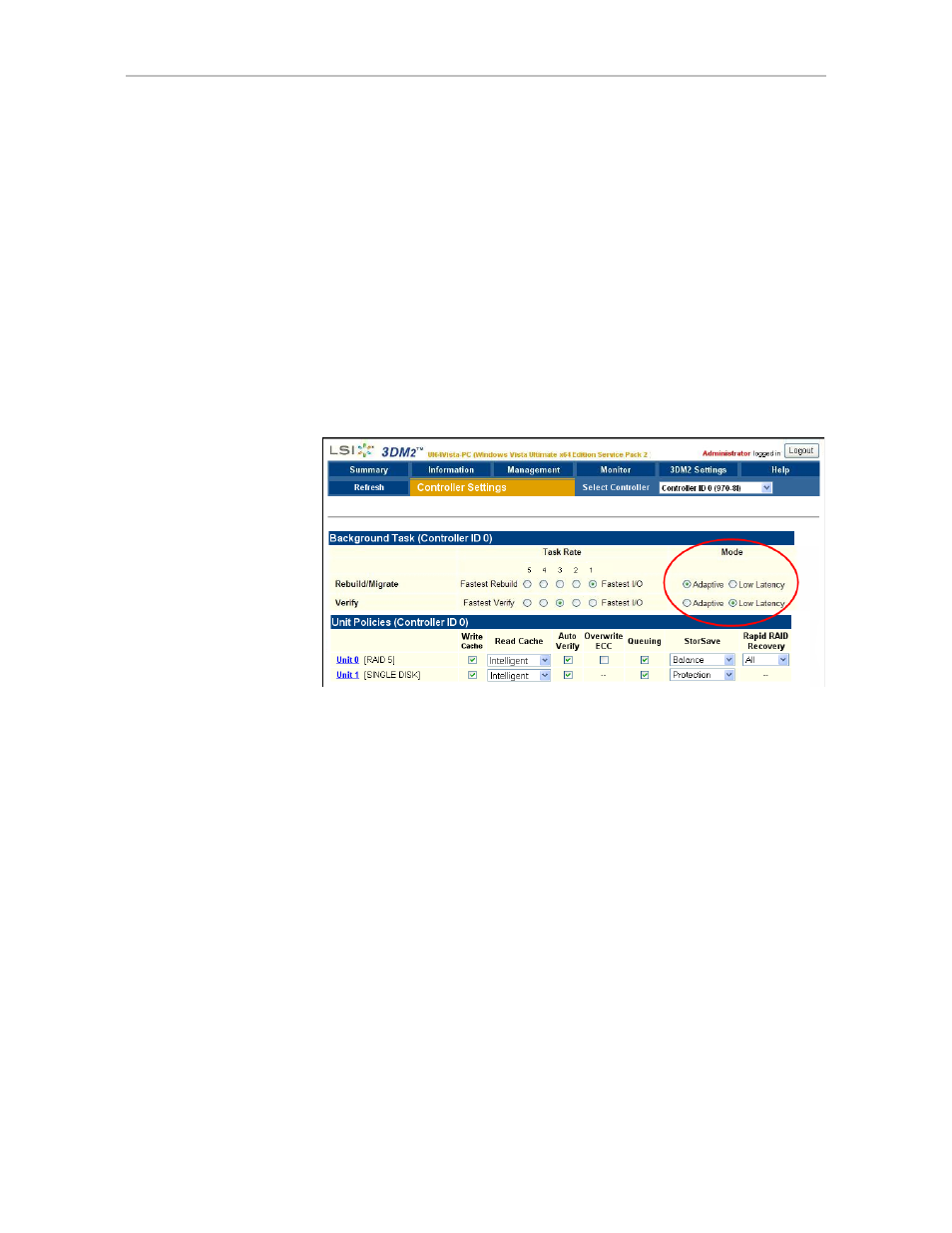 Setting the background task mode, Setting background task rate | Avago Technologies 3ware SAS 9750-16i4e User Manual | Page 174 / 380