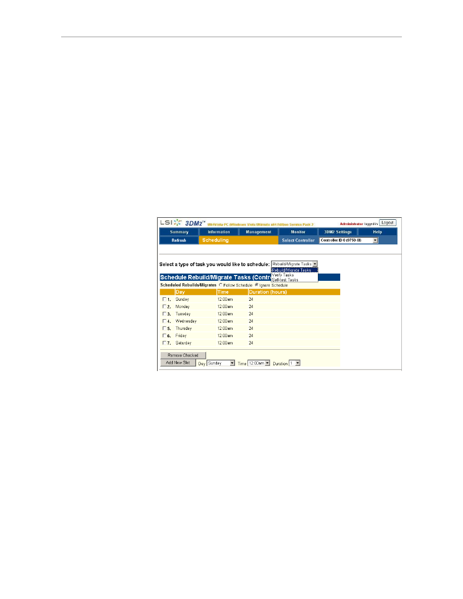 Viewing current task schedules | Avago Technologies 3ware SAS 9750-16i4e User Manual | Page 177 / 380