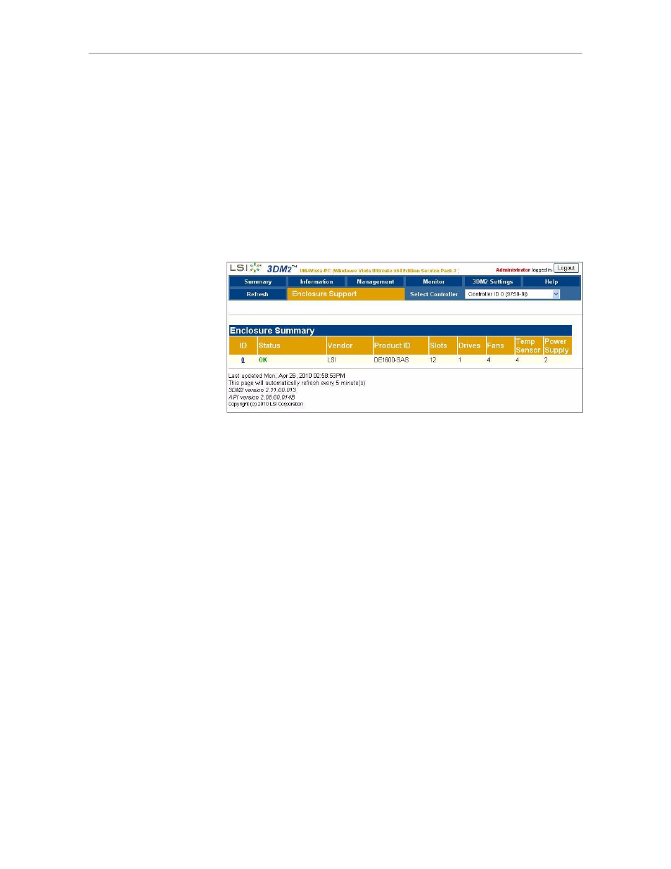 Viewing a list of enclosures, To see a list of enclosures in 3dm2, To see a list of enclosures in 3bm | Avago Technologies 3ware SAS 9750-16i4e User Manual | Page 192 / 380