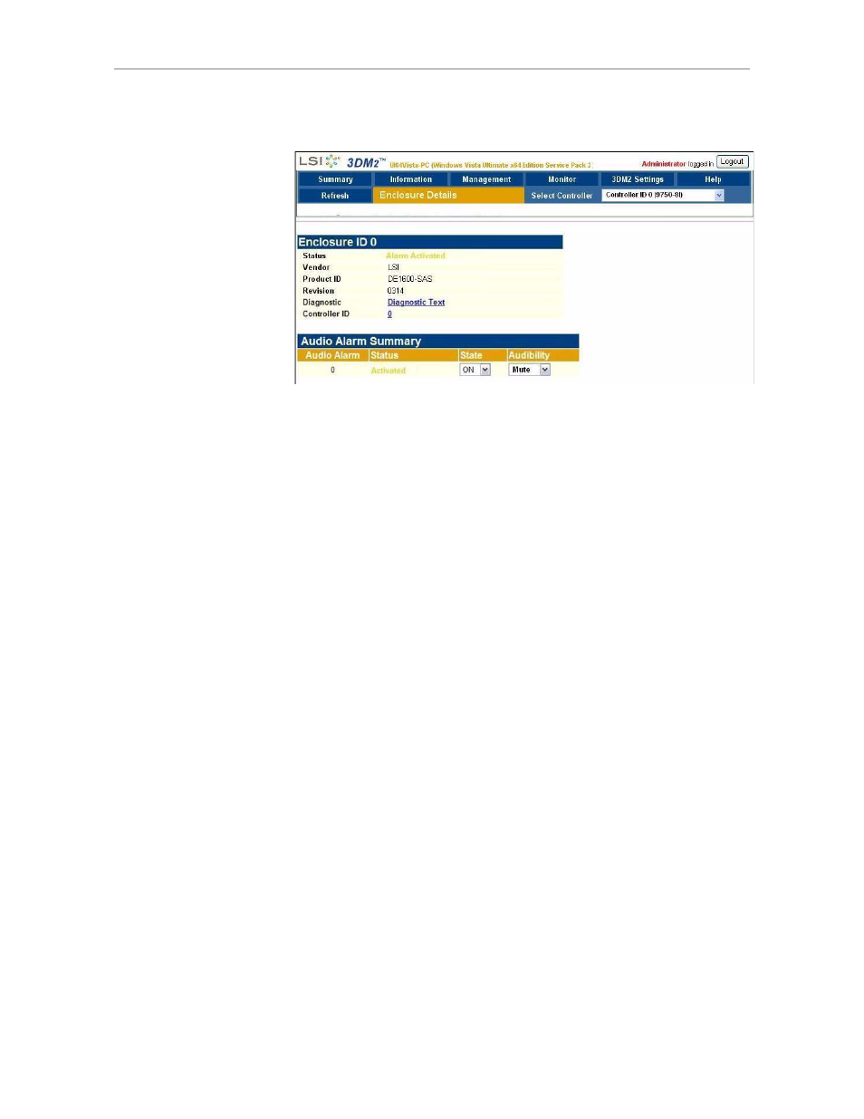 Turning off an enclosure alarm in 3bm | Avago Technologies 3ware SAS 9750-16i4e User Manual | Page 199 / 380