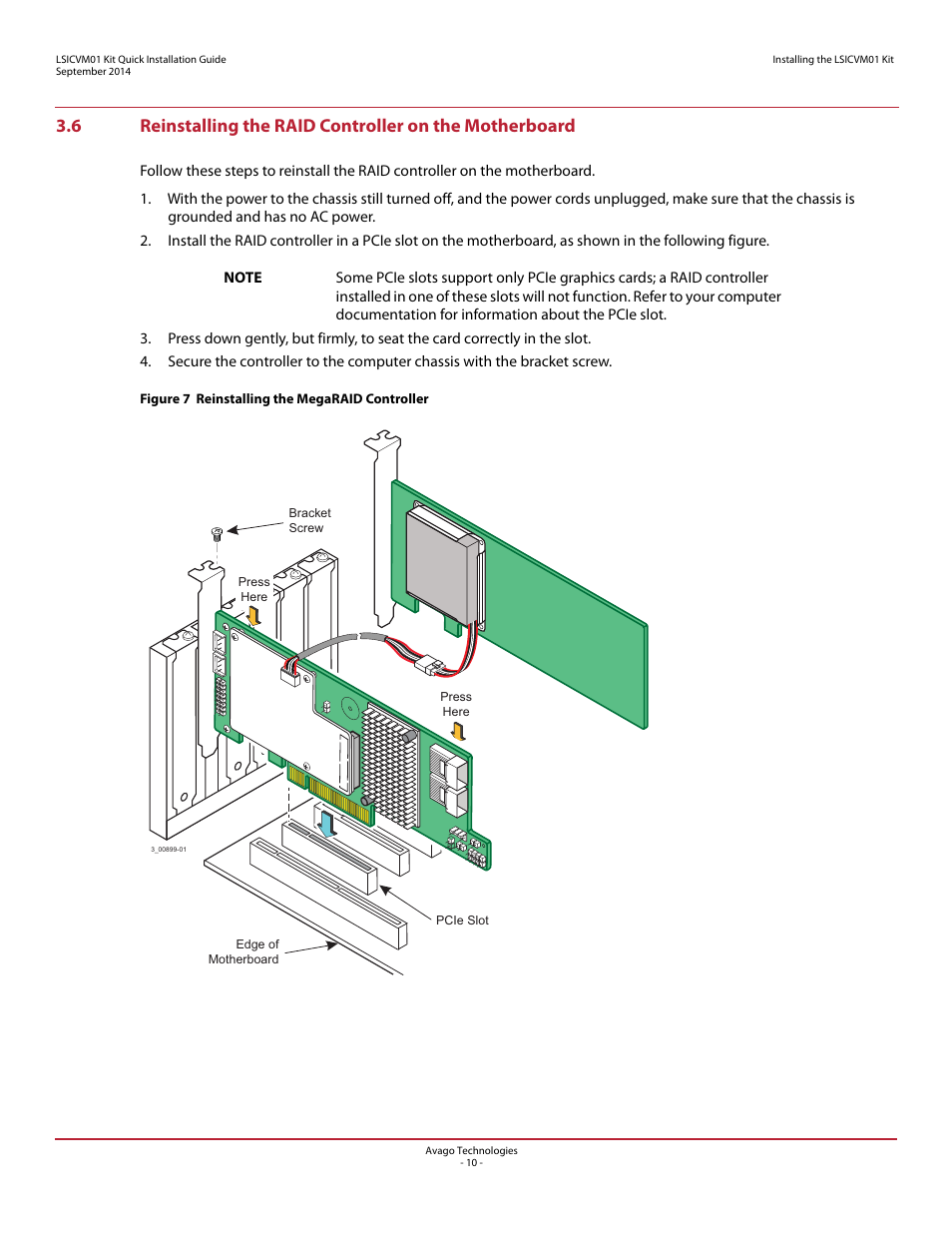 Avago Technologies Cache Protection for RAID Controller Cards User Manual | Page 10 / 13