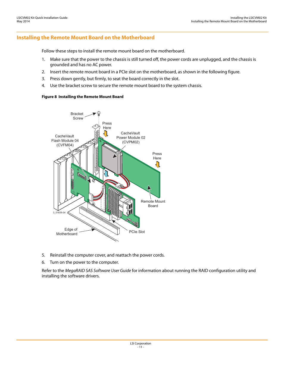 Avago Technologies Cache Protection for RAID Controller Cards User Manual | Page 11 / 13