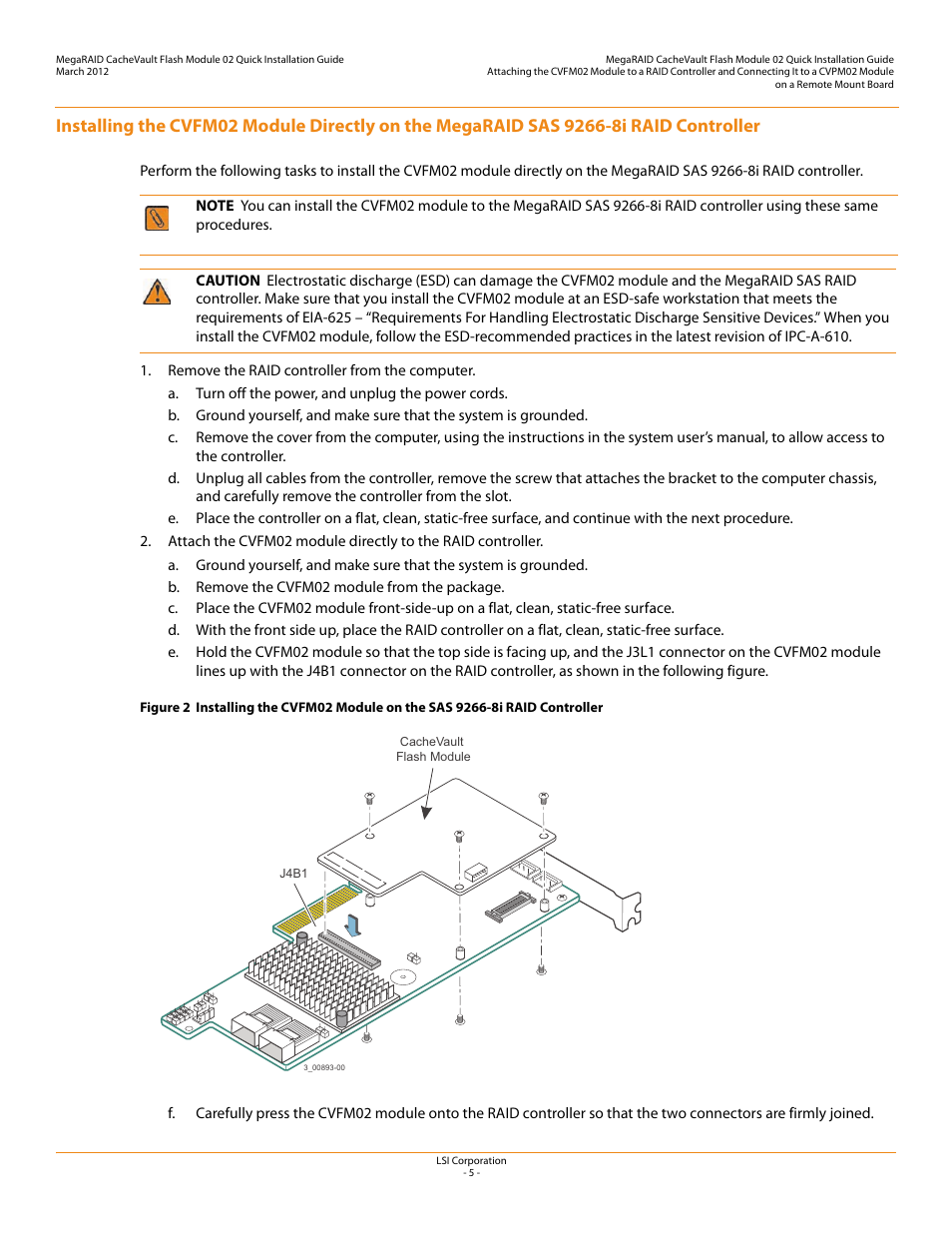 Avago Technologies Cache Protection for RAID Controller Cards User Manual | Page 5 / 12