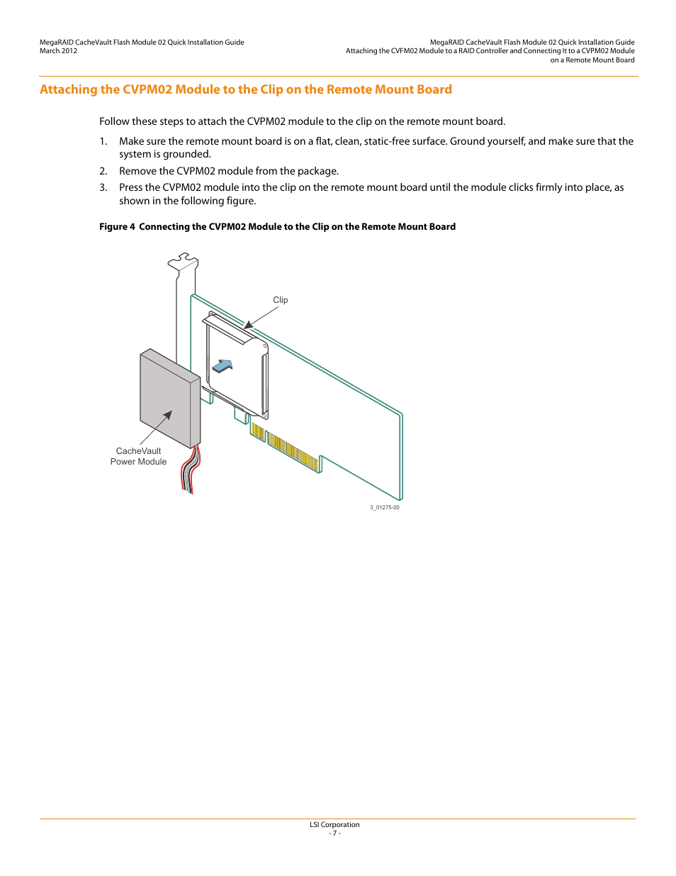 Avago Technologies Cache Protection for RAID Controller Cards User Manual | Page 7 / 12