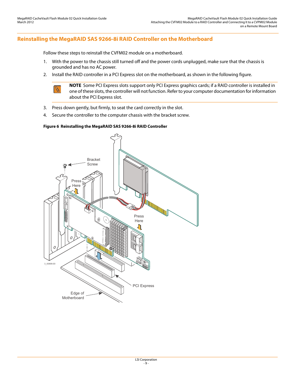 Avago Technologies Cache Protection for RAID Controller Cards User Manual | Page 9 / 12