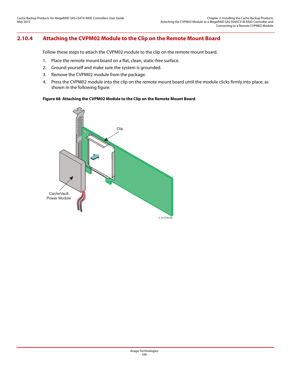 Avago Technologies Cache Protection for RAID Controller Cards User Manual | Page 100 / 139