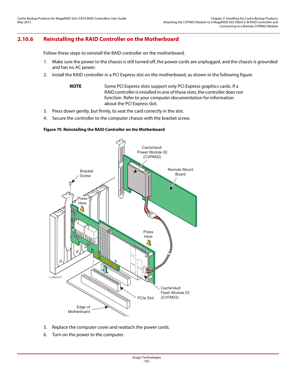 Avago Technologies Cache Protection for RAID Controller Cards User Manual | Page 102 / 139