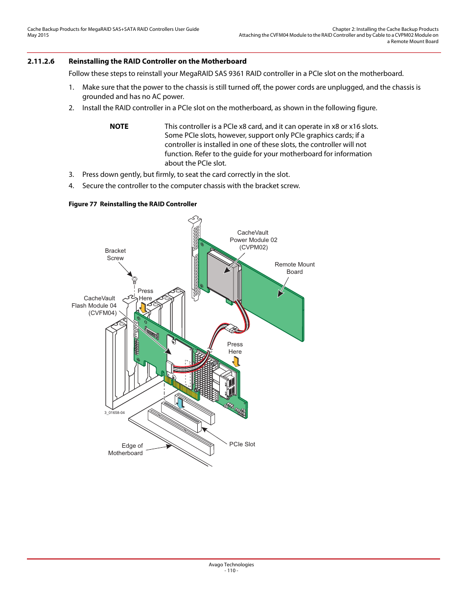 Motherboard | Avago Technologies Cache Protection for RAID Controller Cards User Manual | Page 110 / 139